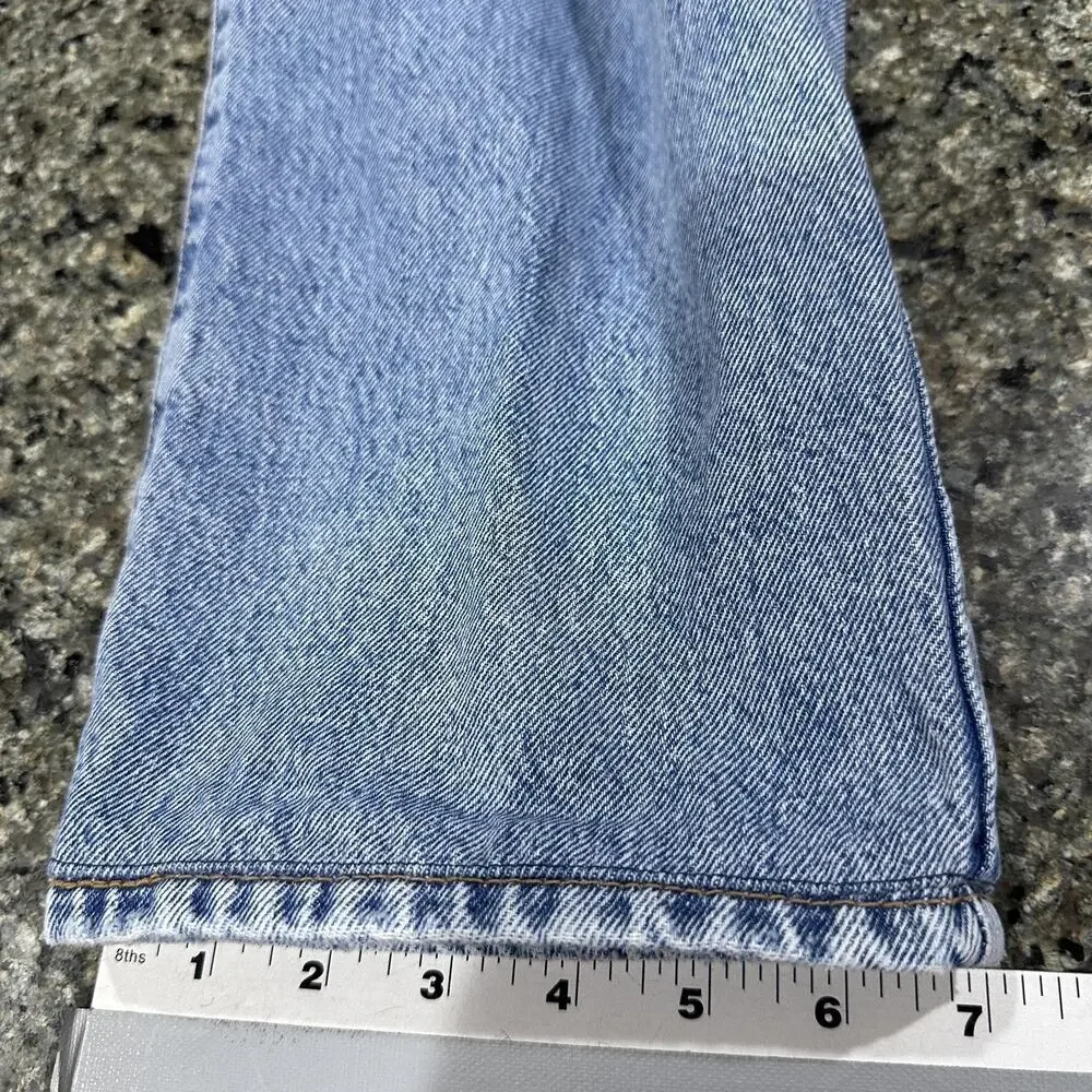 Levis 94 Baggy Jeans 24x31 (26x29) Blue Light Wash Distressed Ripped Knees Denim